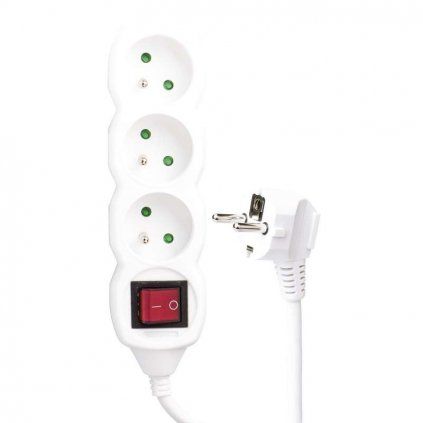 Prodlužovací kabel s vypínačem 3 zásuvky 3m 3x1,5mm Cover
