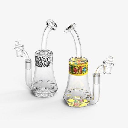 Sklenený bong Keith Haring Rig na koncentráty, s perkolátorom