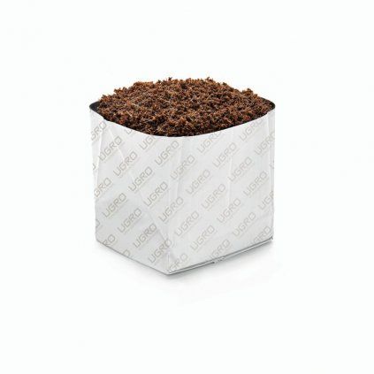 U Gro Cube4 Professional Rhiza 800 ml, 90 g - lisovaný kokos včetně květináču