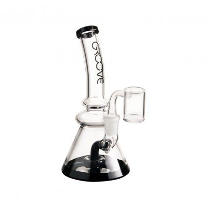Groove Beaker Rig 7" Black and Clear bong sklo