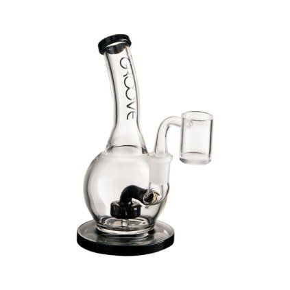 Groove Round Rig 7" Black and Clear bong sklo