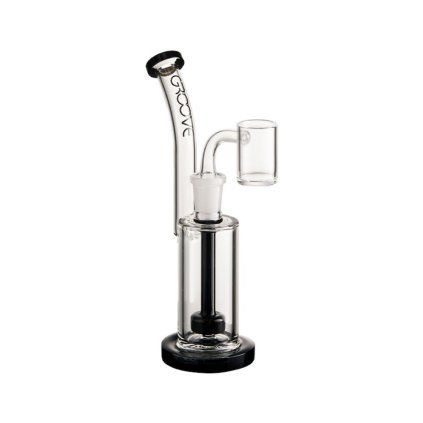 Groove Small Rig 7" Black and Clear bong sklo
