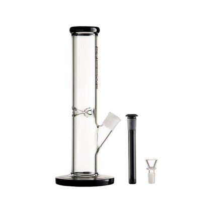 Groove Straight Tube 12" Black and Clear bong sklo