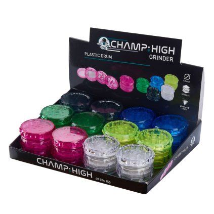 Champ High Plastic Drum Grinder, čtyřdílná plastová drtička, 63 mm