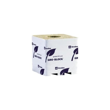 Grodan Improved Gro Block 100x100x100 mm, pěstební kostka s dírou 40x40 mm, 1 ks