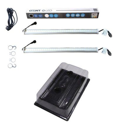 GENT Set skleník + G-LED 26W x2 Linkable, 58x37.5x22 cm