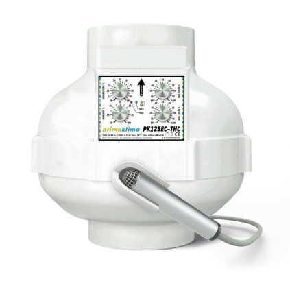 Prima Klima ventilátor EC-THC 125 mm - 680 m3/h, EC motor a regulace otáček dle teploty a vlhkosti