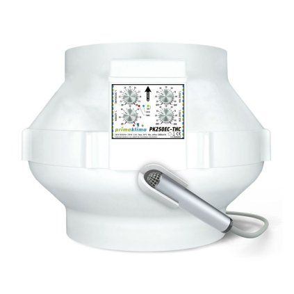 Prima Klima ventilátor EC-THC 250 mm - 1450 m3/h, EC motor a regulácia otáčok podľa teploty a vlhkosti