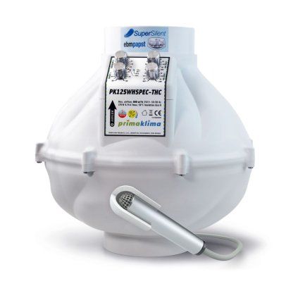 Prima Klima ventilátor Whisperblower EC-THC 125 mm - 800 m3/h, EC motor a regulace otáček dle teploty a vlhkosti