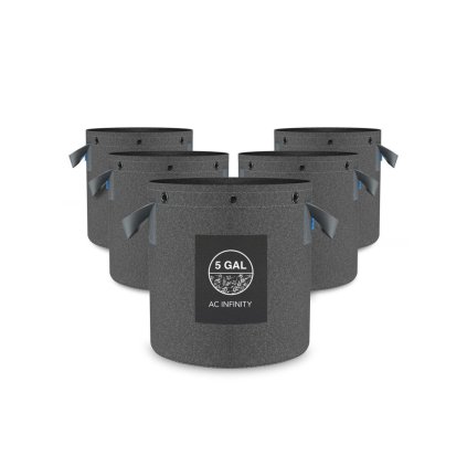 40926 ac infinity heavy duty reusable fabric pots 19 liters 5 pack