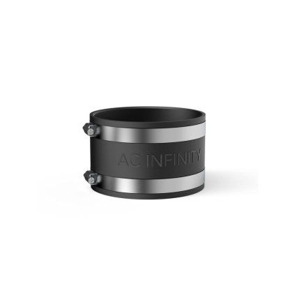 41133 ac infinity noise reduction clamp duct coupler with stainless steel clamps 100mm