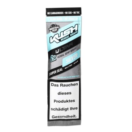 41072 kush herbal hemp blunt wraps ultra silver 2 ks
