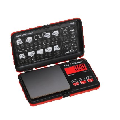 41876 vaha on balance tuff weigh scale 200g 0 01g cervena s titanovou vazici plochou
