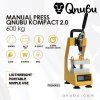 Qnubu Rosin Press manuální lis 600 kg, lisovací plocha 6x12 cm