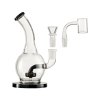 Groove Round Rig 7" Black and Clear bong sklo